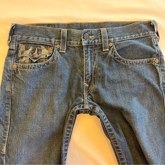 AUTHENTIC True Religion Denim Y2K Bootcut Logo USA Made Jeans Size 33 x 33 EUC - Picture 7 of 16